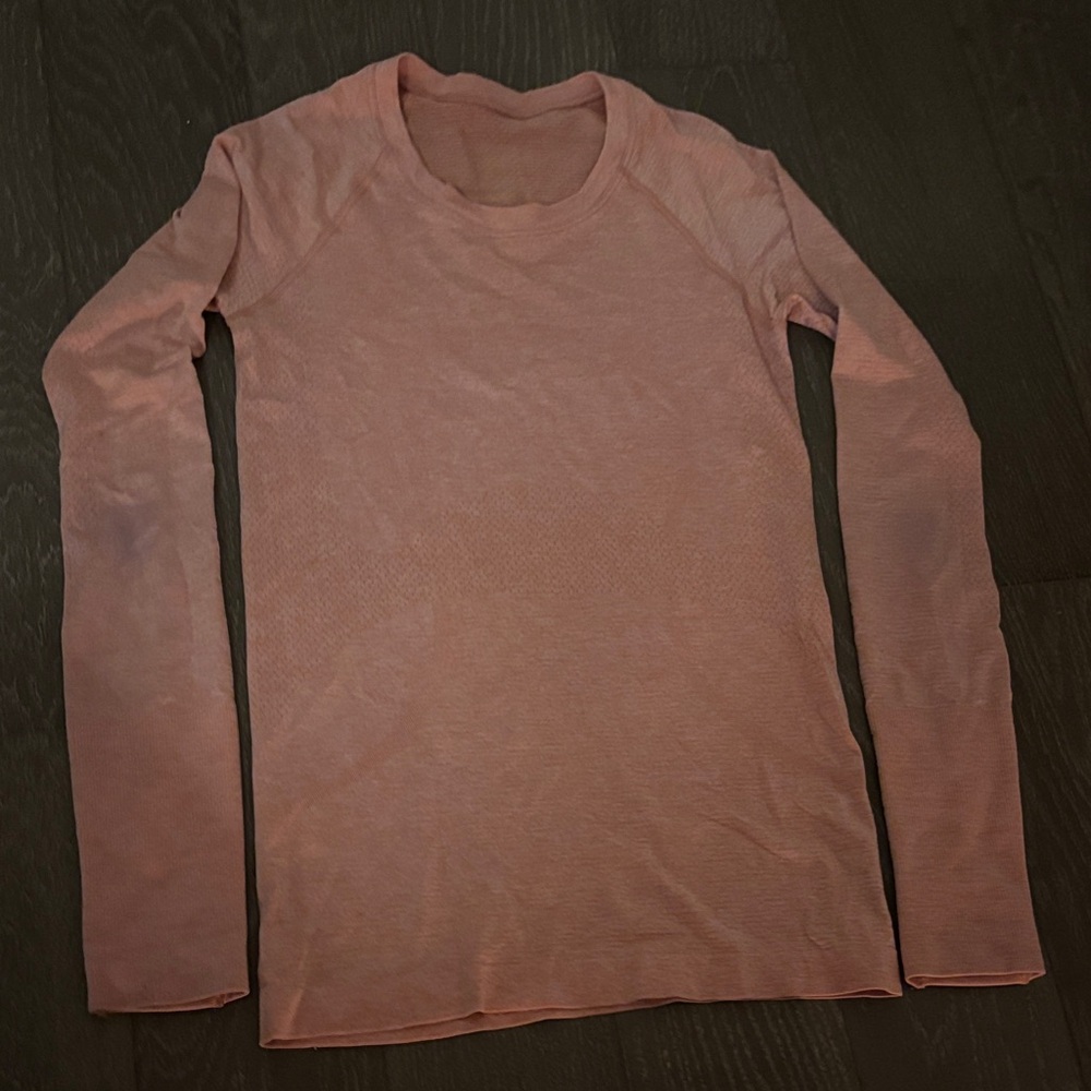 Lululemon Swiftly Tech Long Sleeve Pink Top